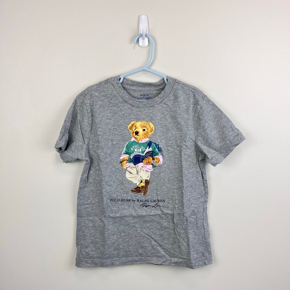 Ralph Lauren Classics Gray Heather Preppy Polo Bear Short Sleeve T-Shirt 7